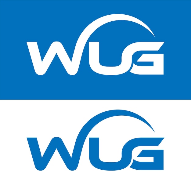 Een blauw-wit logo voor een bedrijf genaamd wg.