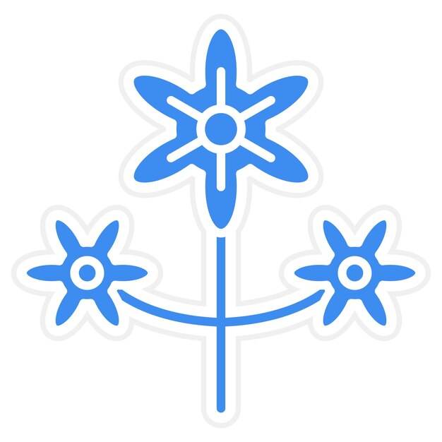 een blauw-wit ontwerp met de blauwe ster erop