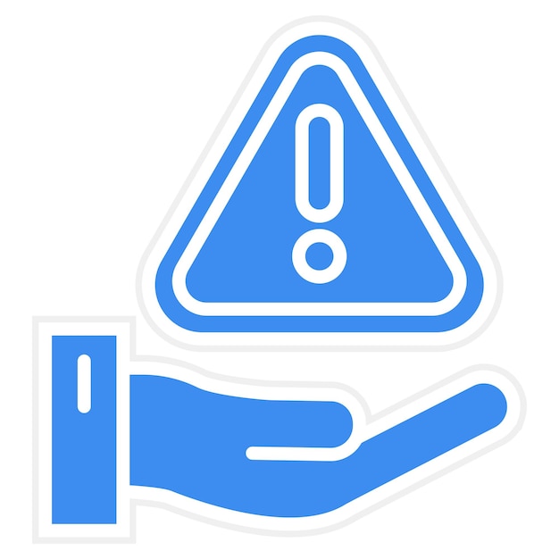 Vector een blauw-wit teken dat voorzichtigheid zegt