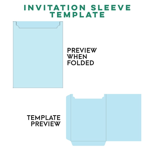 Een blauw-witte hoessjabloon voor een uitnodiging met een blanco label.