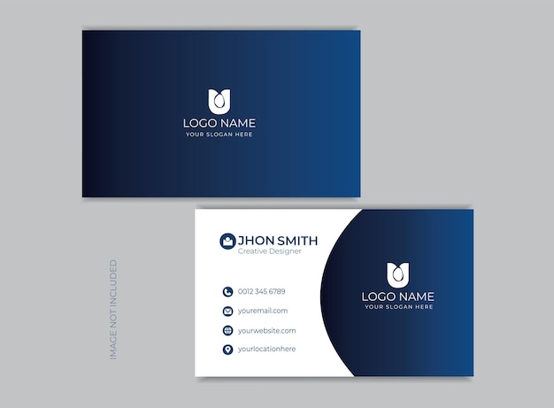 Vector een blauw-witte visitekaartje met een logo voor een bedrijf