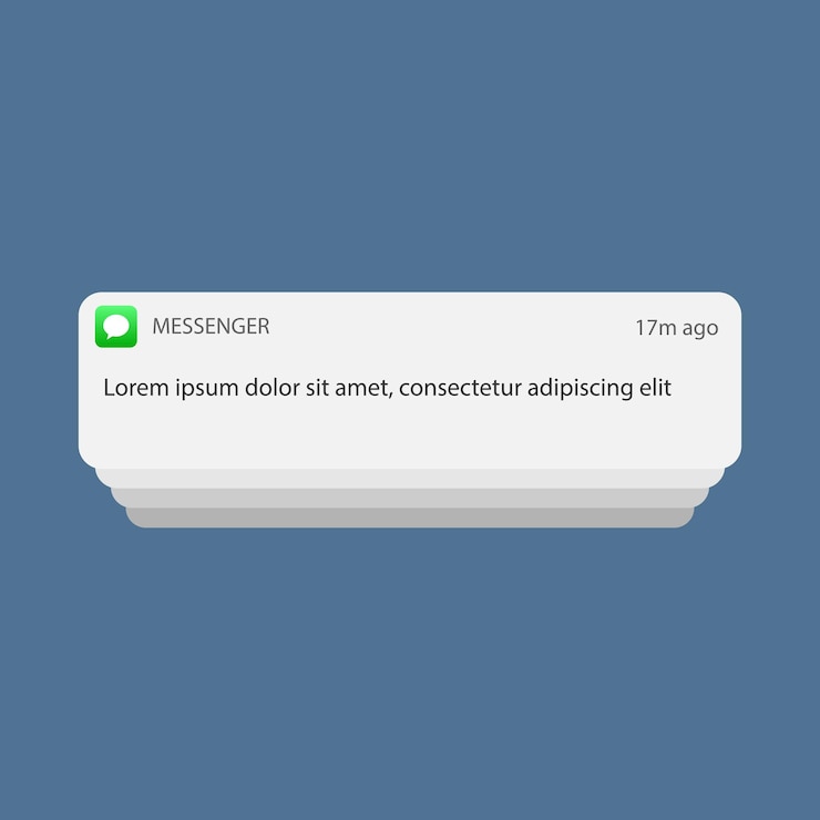 Vector een blauwe achtergrond met een witte en groene telefoon die zegt expopup missed notification temppress erop