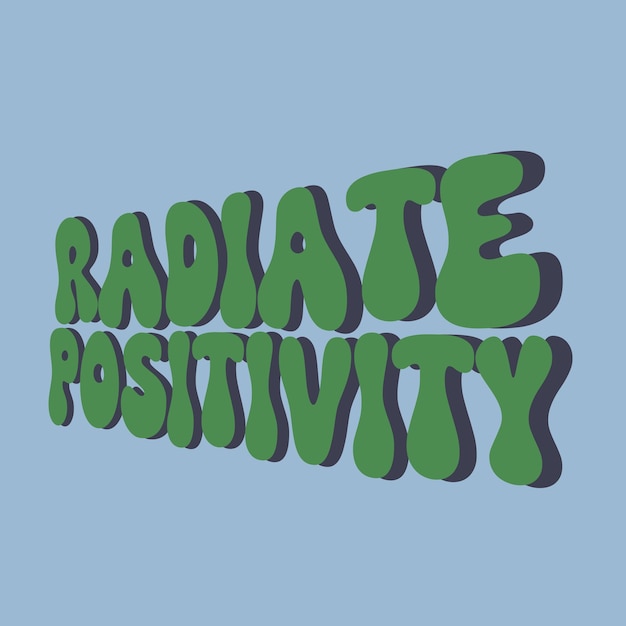 Vector een blauwe achtergrond met groene tekst met de tekst 'radio positive positive'.
