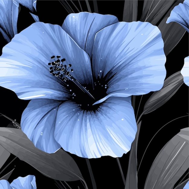 Vector een blauwe bloem met het woord blauw erop