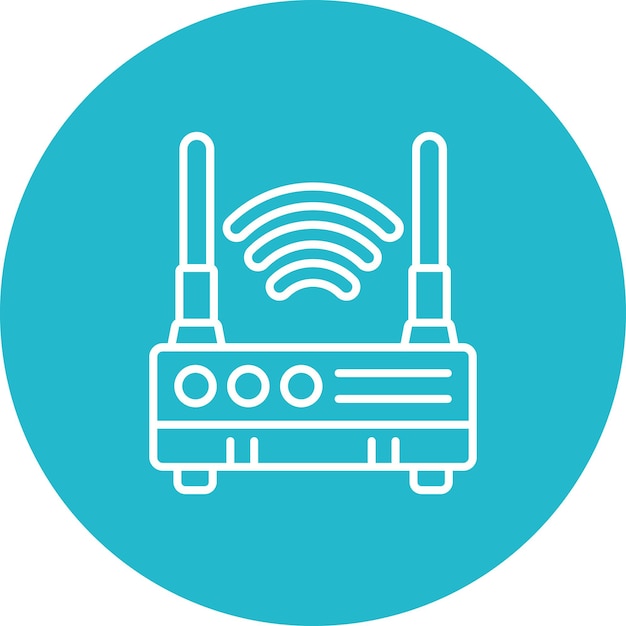 een blauwe cirkel met een wit icoon waarop staat wifi