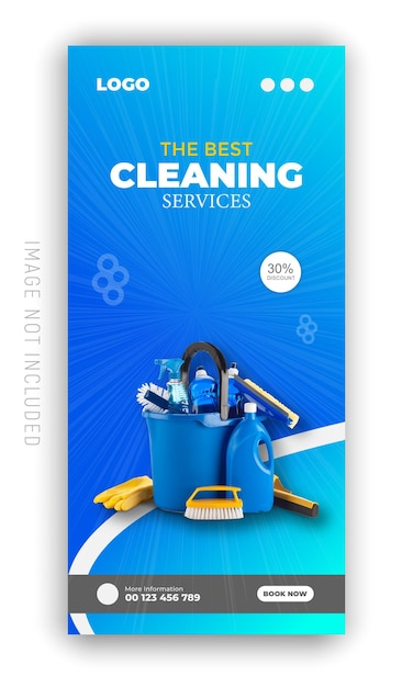 een blauwe emmer met schoonmaakmiddelen wordt bestempeld als de beste schoonmaakdienst