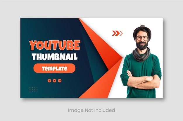 Een blauwe en oranje banner voor YouTube-thumbnail.