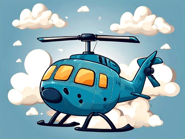 Vector een blauwe helikopter met een blauwe staart en de woorden blauwe citaten erop