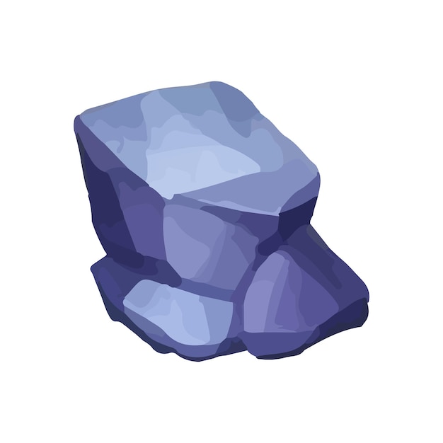 Een blauwe steen Kristallen edelstenen vector edelsteen en juweel icoon Geïsoleerde cartoon mineraal