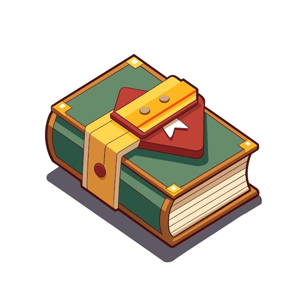 een boek met een boek aan de bovenkant en een rode omslag