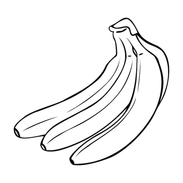 Een bos van rijpe bananen monochrome vectorillustratie in cartoon-stijl