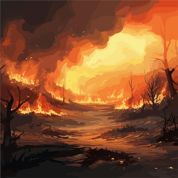 Vector een brand in de bosspelachtergrond