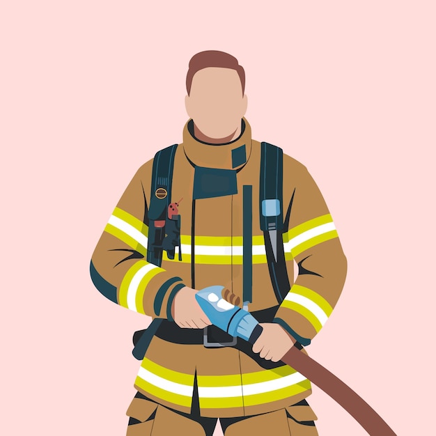 Een brandweerman in een brandweerman uniform.