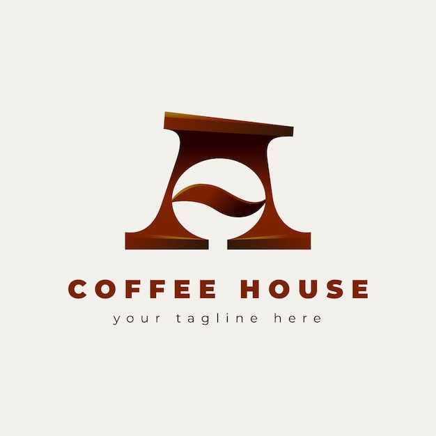 Een brief eerste logo koffieboon pictogram coffee shop logo aroma symbool monogram symbool business branding vector logo geïsoleerd op een witte achtergrond sjabloon ontwerpelement