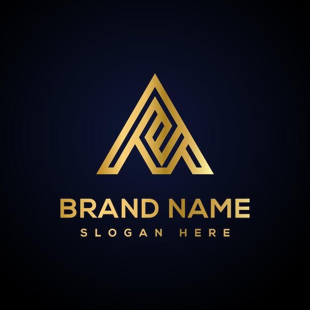 Een brief Logo Luxe Logo Gouden Logo Design