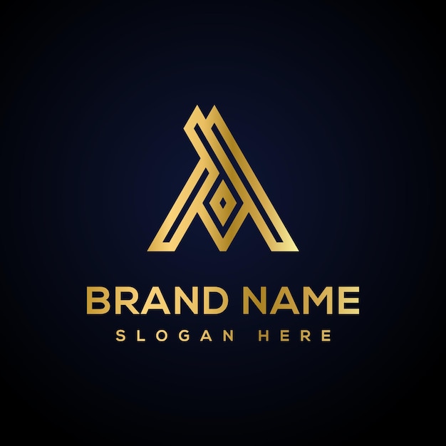 Een brief Logo Luxe Logo Gouden Logo Design