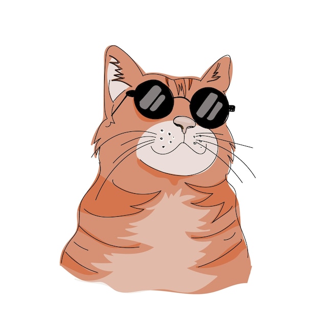 een cartoon kat met een zonnebril