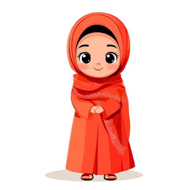 Vector een cartoon personage met een rode sjaal die zegt geisha