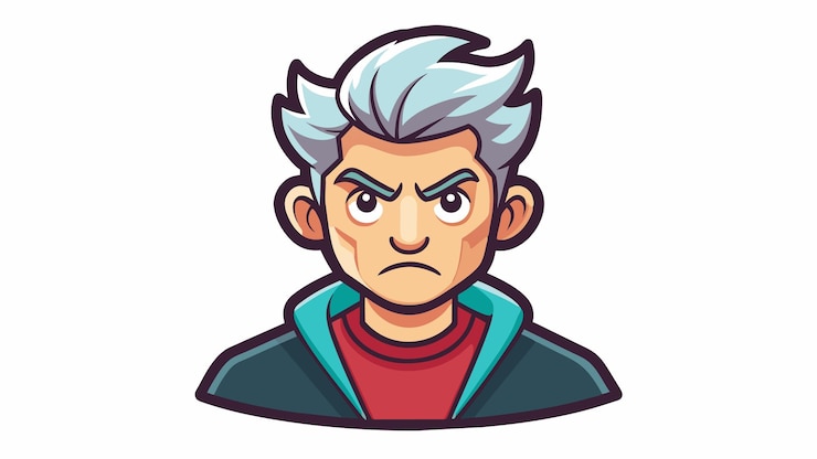 Vector een cartoon tekening van een jongen met een blauw shirt aan