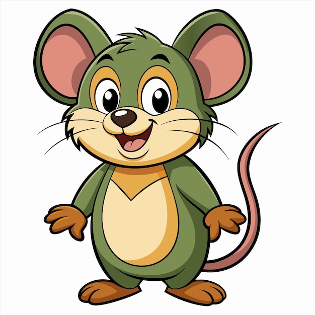 een cartoon tekening van een muis met een lange staart
