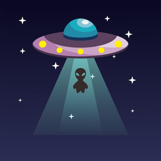 Een cartoon van een alien met een lampje erop