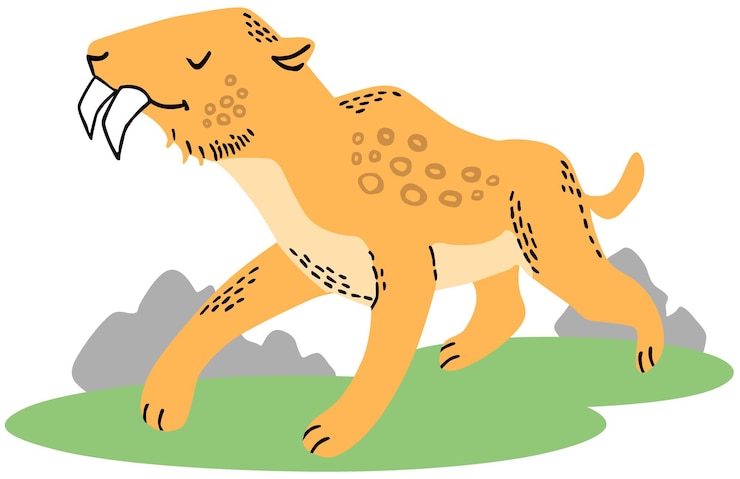 Vector een cartoon van een rennende tijger.