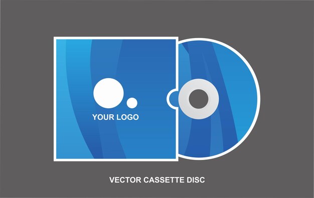 Een cd-schijf met een vectorlogo erop