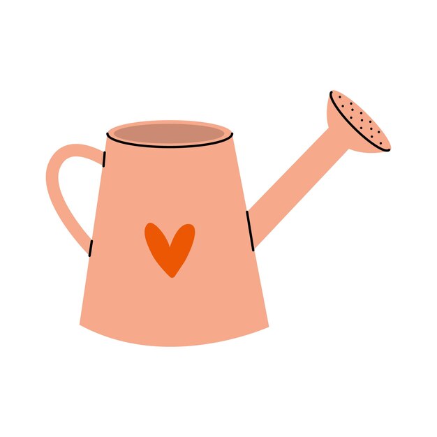 Een charmante roze waterpot met een prachtig ontwerp met hartpatronen en schattige details