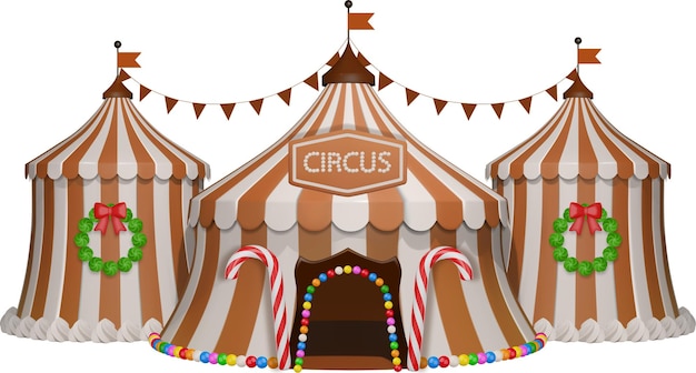 een circus tent met een teken dat zegt circus op het