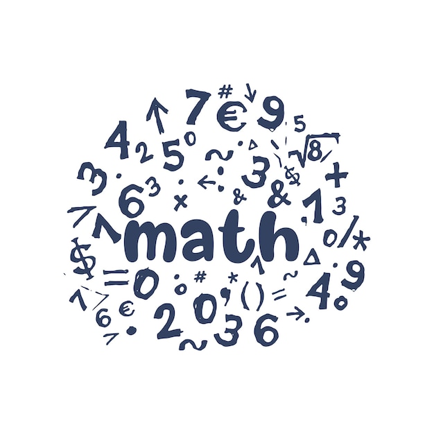 Een cirkel met cijfers en symbolen die wiskunde zeggen.