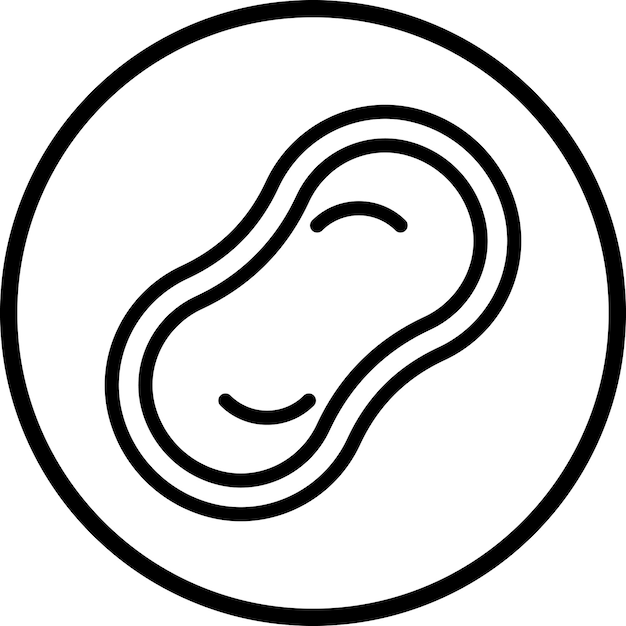 een cirkel met een oor erin