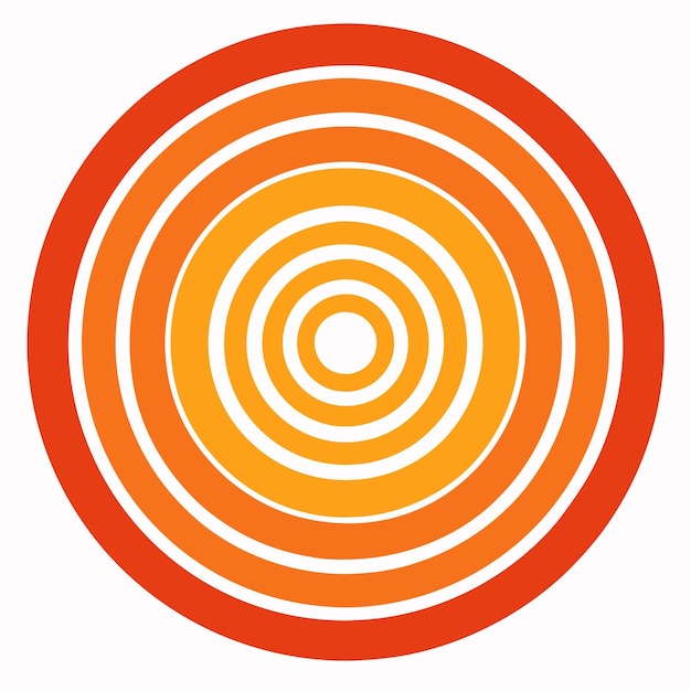 Een cirkel met oranje en gele lijnen en een cirkel met een witte achtergrond
