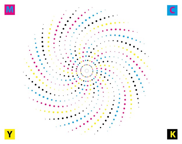 een cirkelvormig patroon met kleurrijke stippen erop geometrische cirkel mozaïek swirl vector