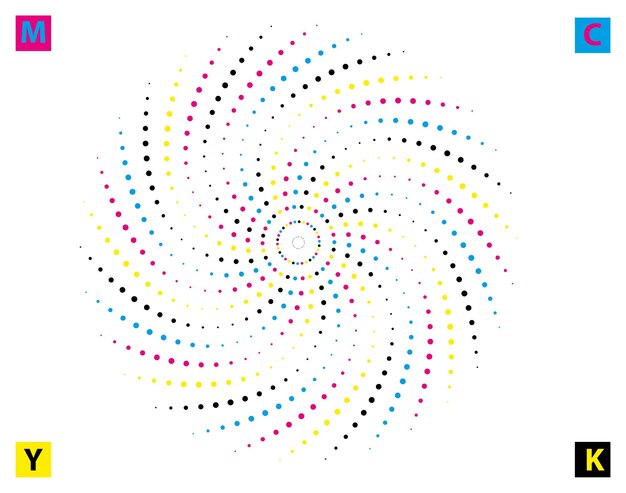 Vector een cirkelvormig patroon met kleurrijke stippen erop geometrische cirkel mozaïek swirl vector