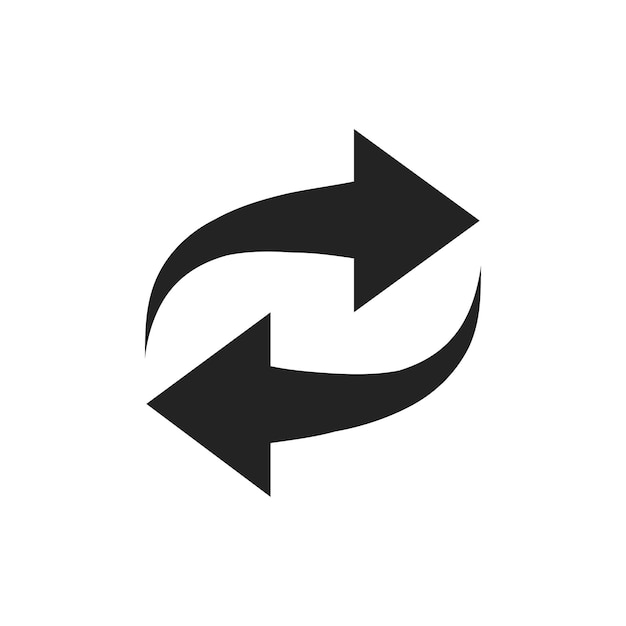 Een cirkelvormig pijlpictogram symboliseert acties zoals het vernieuwen en opnieuw laden van inhoud