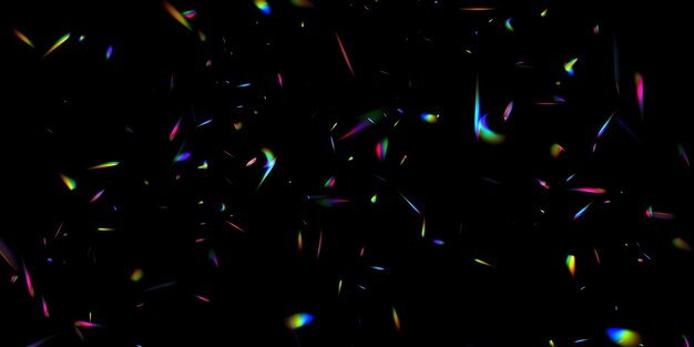 Vector een cluster van kleuren heldere stralen van het spectrum glare op een lens glas sieraden of edelsteen
