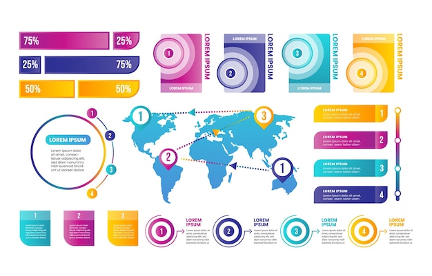 een collage van verschillende producten, waaronder een wereldkaart