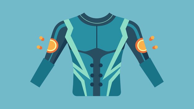 Vector een compressie shirt met elektroden die de spieren in de armen en schouders stimuleren verbeteren