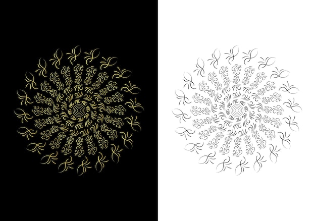 Een coole ornamentmandala met gouden kleur vectorillustratie voor uw ontwerp