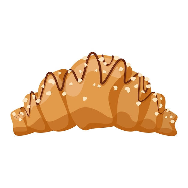 een croissant met een bruine en witte achtergrond