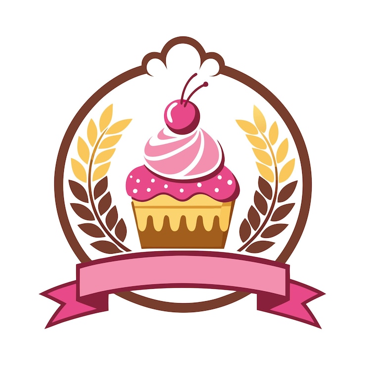 Vector een cupcake met een roze kers op