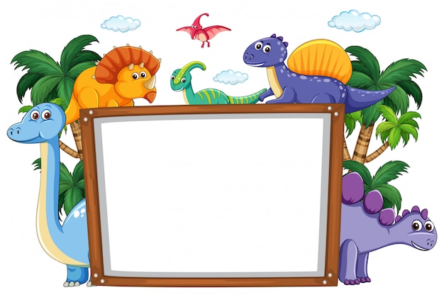 Een dinosaurus whiteboard sjabloon