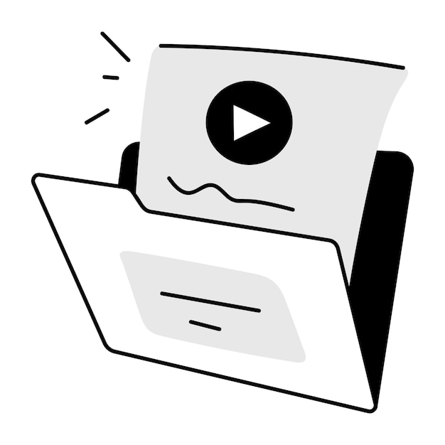 Een doodle-pictogram met een videomap