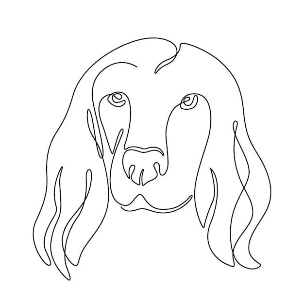 Vector eén doorlopende lijn tekening cocker spaniel vector afbeelding eén lijn minimale stijl hond portret