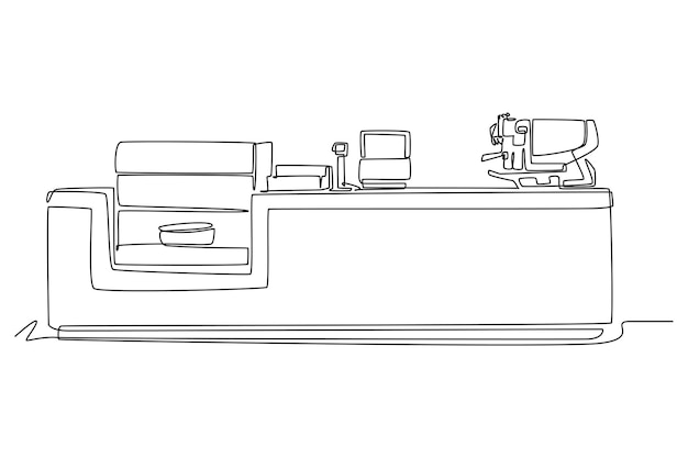 Eén doorlopende lijntekening van een Coffeehouse koffiewinkel of een caféconcept Doodle vectorillustratie