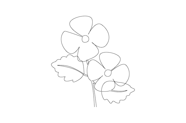 Een doorlopende lijntekening van veelkleurige bloeiende bloemen concept Doodle vectorillustratie in eenvoudige lineaire stijl