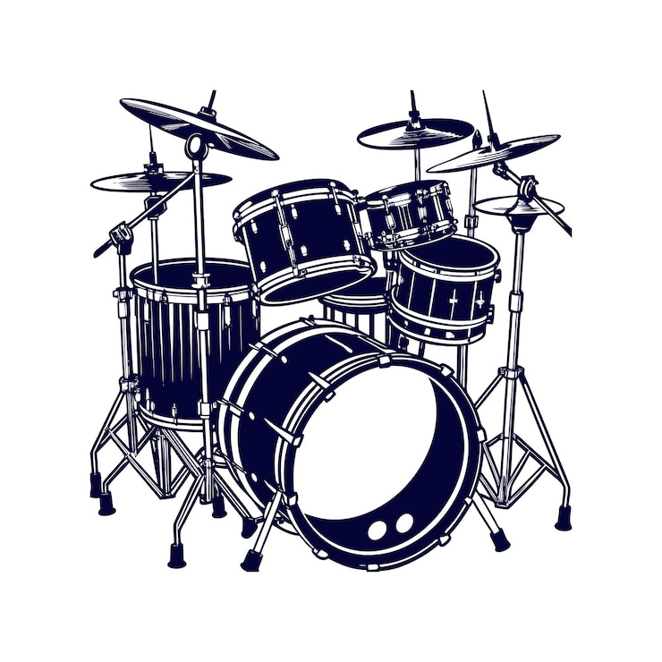 Vector een drum kit clipart geïsoleerde vector illustratie