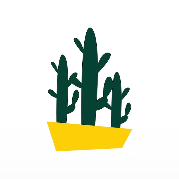 Een eenvoudig logo-ontwerp van een cactus