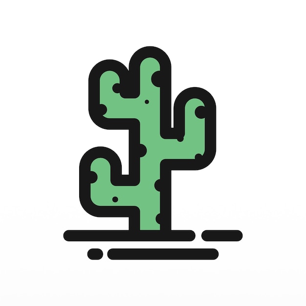 Een eenvoudig logo-ontwerp van een cactus