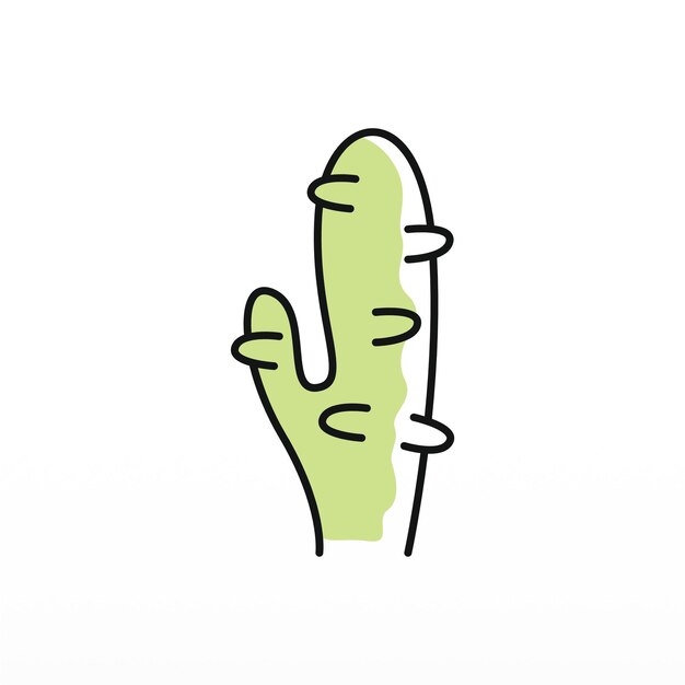 Een eenvoudig logo-ontwerp van een cactus